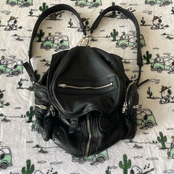 Alexander Wang Handbags - Alexander Wang Lambskin leather Marti Backpack Bag Washed Black Rhodium Hardware